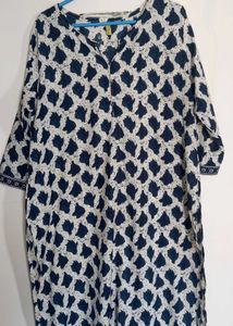 Printed blue white suit set