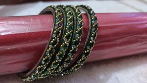 Green &amp; Gold Bangles