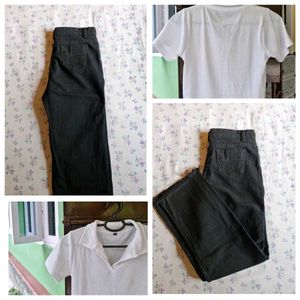 Black Jeans And White Crop Top Combo