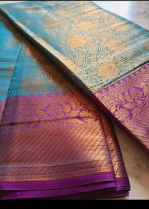 Blue &amp; Purple Kanjivaram Silk Saree