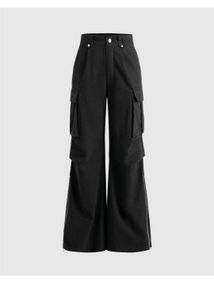 Y2K Baggy Fit Women Cargo In Black