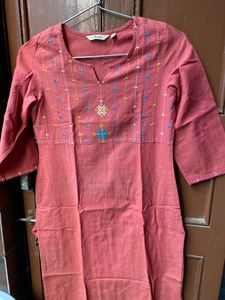 South Cotton Straight Kurta With One Side Pocket