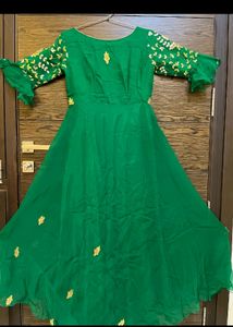 Price Dropped!!Green Gota Patti Heavy Gown