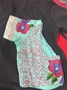 Pure Georgette Saree With Blouse -oil Stains