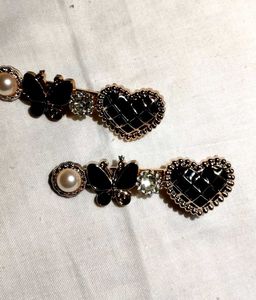 Butterfly &amp; Heart Drop Earrings