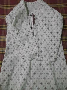 Printed White Kurta