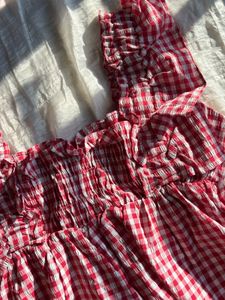 Red Gingham Crop Top