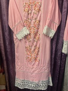 Pink Embroidered Kurta Set