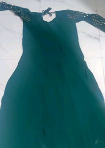 Dark Green  Heavy Gown Fully Worked