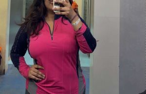 Pink & Navy Zip-Up Pullover