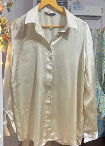 Satin Button-Down Shirt