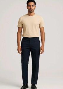 Dark Blue Straight Leg Pants