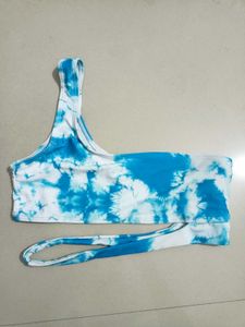 Aqua  One Shoulder Sport Bra