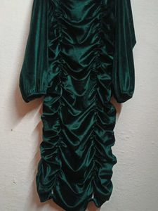 Emerald Green Velvet Mini Dress