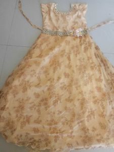 Printed Shinning Golden Dress 😍