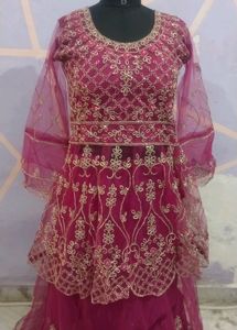 Golden Embroidery Lehenga Choli With Dupatta