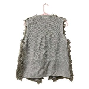 Fuzzy Grey Sleeveless Vest