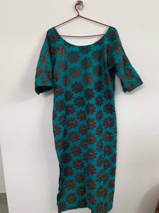 Teal Floral Print Kurti