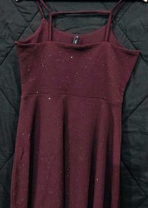 Burgundy Sparkle Skater Dress