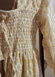 Chikankari Peplum Top With Full Sleeves