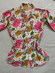 Floral Print Long Sleeve Shirt