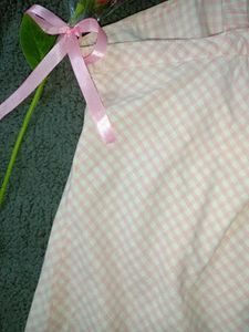 Pink Gingham Bow Tank