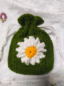 Crochet Drawstring Pouch