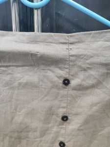 Beige Button Down Skirt