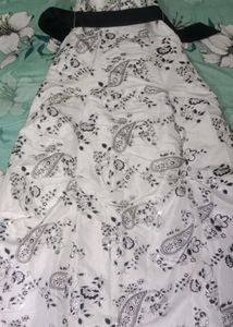 Floral Print Dress w/ Black Belt