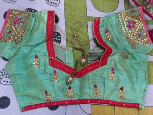 Pink Gottal Patti Sari - Pure Georgette