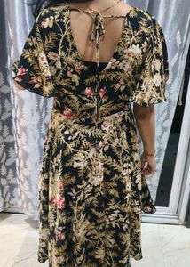 floral black dress is