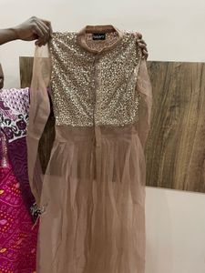 Elegant Mauve Embellished Dress