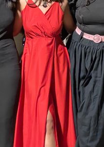 Red Dress With A Slit