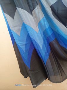 Digital Print Black Saree
