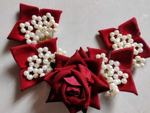 Red Floral Hair Accessories