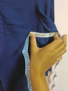 Navy Blue Embroidered Kurta