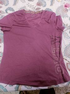 Smart Mauve Plain Top In t Shirt Style Xl Size
