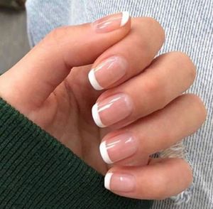 Sanfe Instant Round Press On Nails (French Tip)