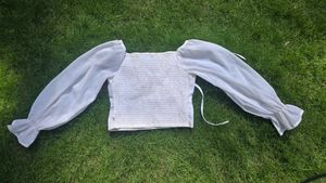 White Puff Sleeve Top