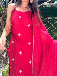 Pink Embroidered Kurta Set