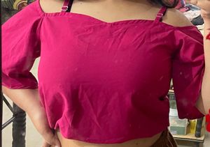 Pink Off-Shoulder Top