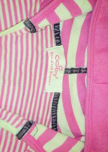 Pink Striped Hoodie Dress