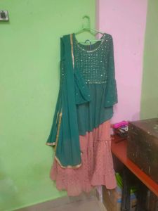 Emerald Green Sharara Suit