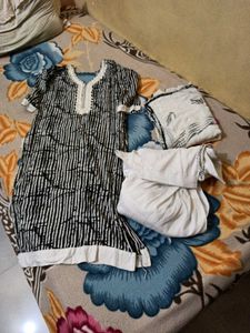 Striped Kurti with Dupatta Set