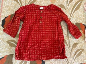Girls Red Kurti