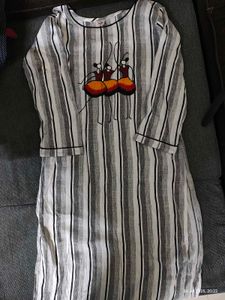 Striped Embroidered Kurta