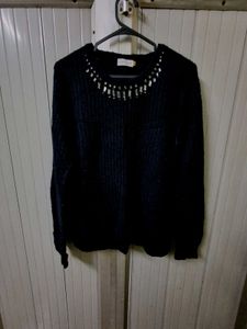 Embellished Black Sweater