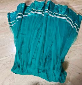 Teal Net Kurta