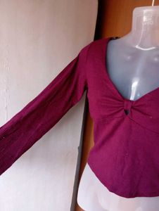 Burgundy Long Sleeve Top