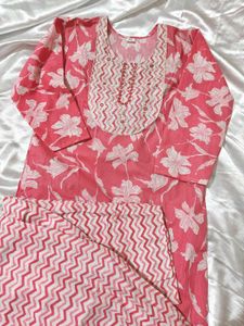 Floral Print Kurta Set ( Pant And Top)